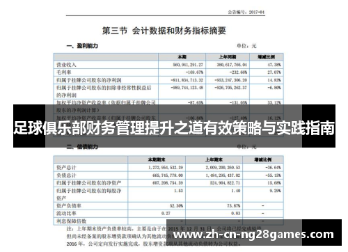足球俱乐部财务管理提升之道有效策略与实践指南 足球俱乐部财务管理提升之道有效策略与实践指南